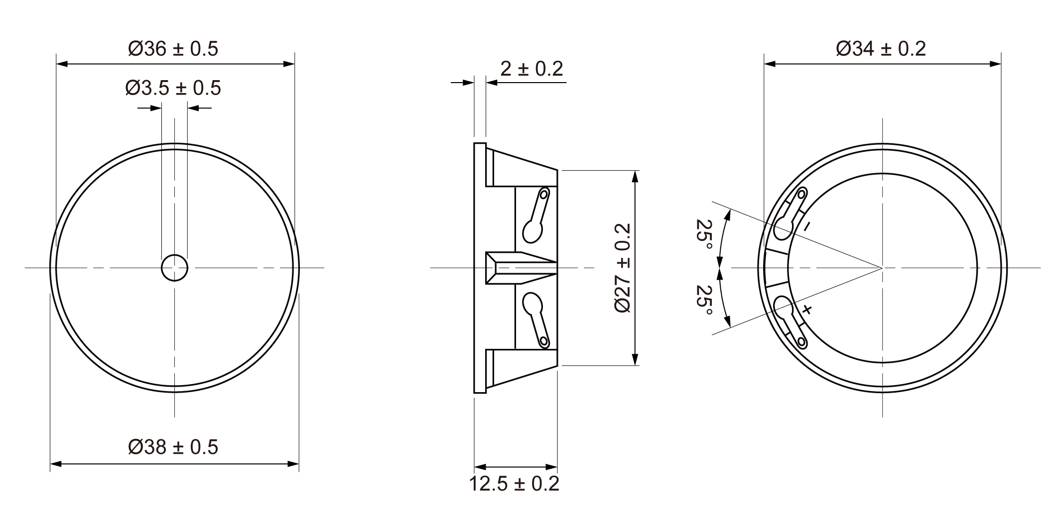 USM38-25 Mechanical Drawing